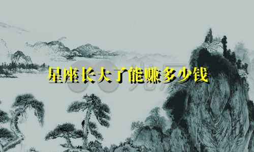 星座长大了能赚多少钱