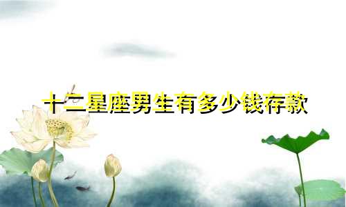 十二星座男生有多少钱存款
