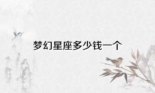 梦幻星座多少钱一个