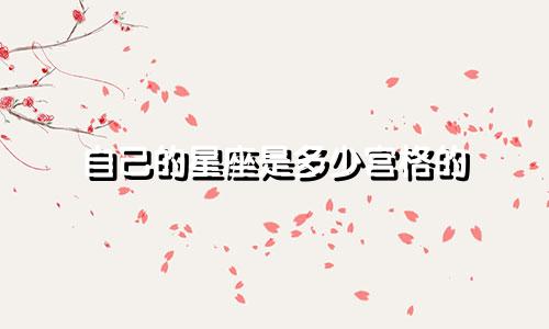 自己的星座是多少宫格的