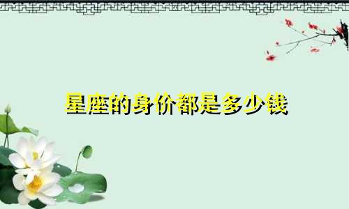 星座的身价都是多少钱