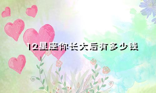 12星座你长大后有多少钱