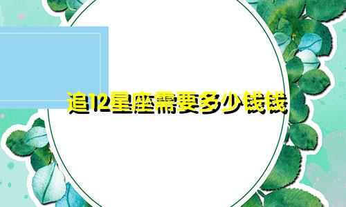 追12星座需要多少钱钱