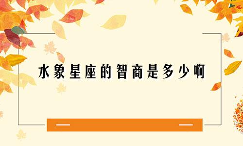 水象星座的智商是多少啊