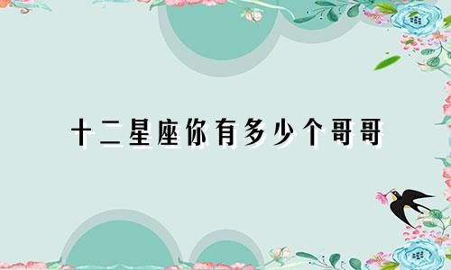 十二星座你有多少个哥哥