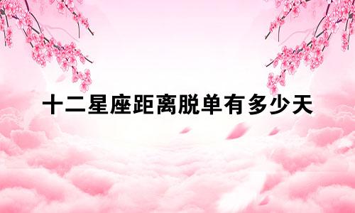 十二星座距离脱单有多少天