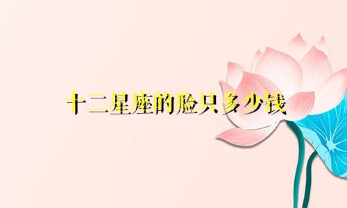 十二星座的脸只多少钱