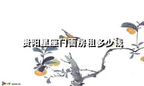 贵阳星座门面房租多少钱