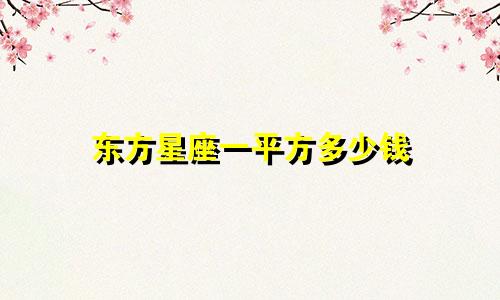东方星座一平方多少钱