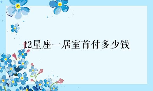 12星座一居室首付多少钱