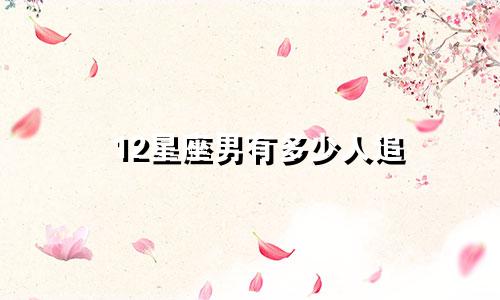12星座男有多少人追
