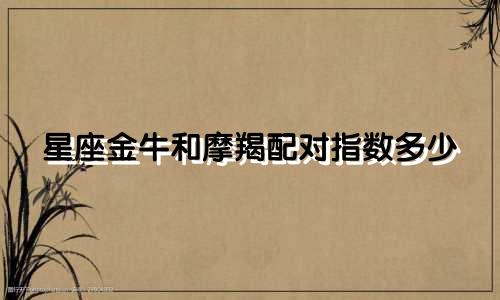 星座金牛和摩羯配对指数多少