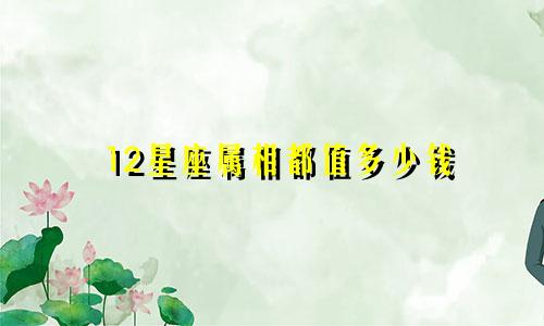 12星座属相都值多少钱