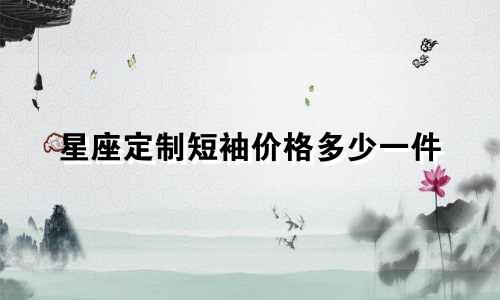 星座定制短袖价格多少一件