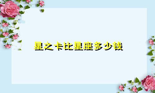 星之卡比星座多少钱