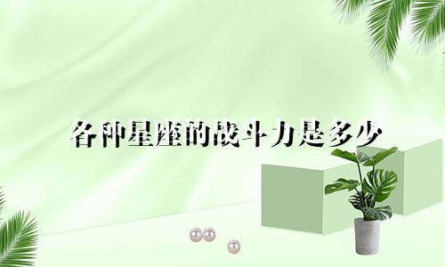 各种星座的战斗力是多少