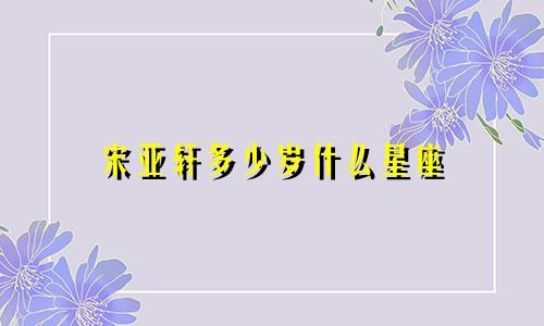 宋亚轩多少岁什么星座