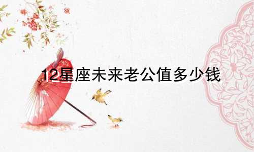 12星座未来老公值多少钱