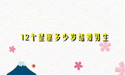 12个星座多少岁结婚男生