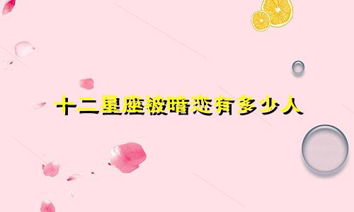 十二星座被暗恋有多少人