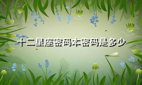 十二星座密码本密码是多少