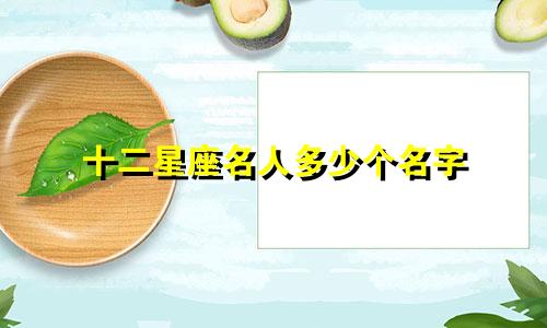 十二星座名人多少个名字