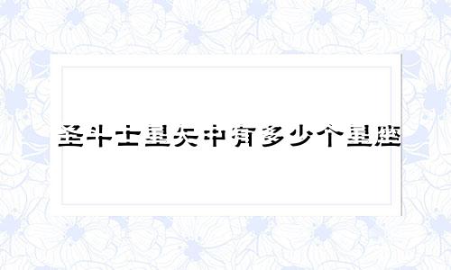 圣斗士星矢中有多少个星座