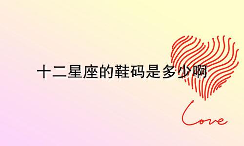 十二星座的鞋码是多少啊
