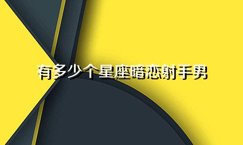 有多少个星座暗恋射手男