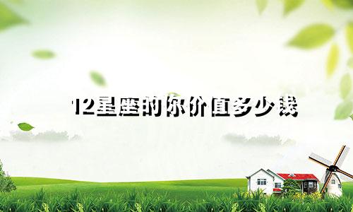 12星座的你价值多少钱