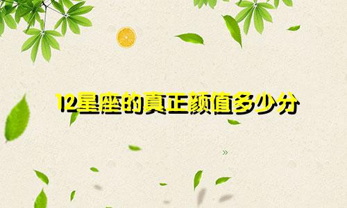 12星座的真正颜值多少分