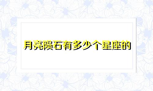 月亮陨石有多少个星座的