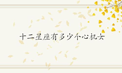 十二星座有多少个心机女