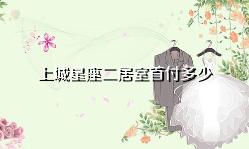 上城星座二居室首付多少