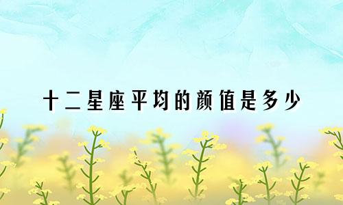 十二星座平均的颜值是多少
