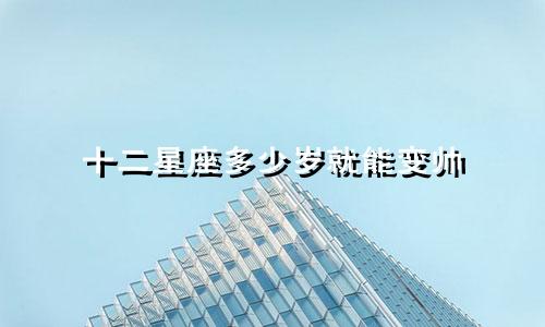 十二星座多少岁就能变帅