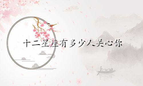十二星座有多少人关心你