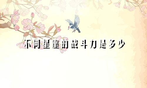 不同星座的战斗力是多少
