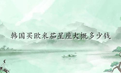 韩国买欧米茄星座大概多少钱