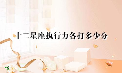 十二星座执行力各打多少分