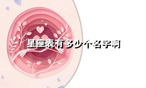 星座表有多少个名字啊