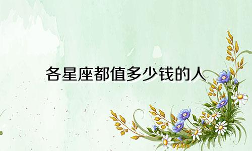 各星座都值多少钱的人