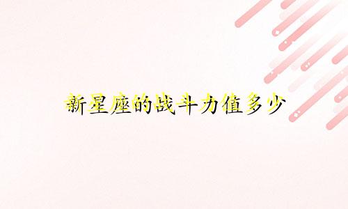 新星座的战斗力值多少