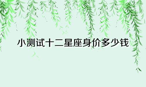 小测试十二星座身价多少钱