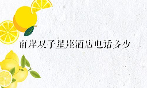 南岸双子星座酒店电话多少