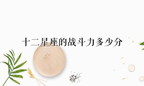 十二星座的战斗力多少分