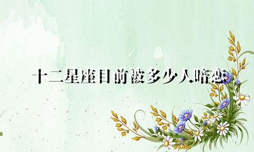 十二星座目前被多少人暗恋