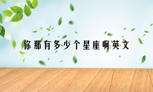 你那有多少个星座啊英文