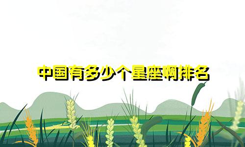 中国有多少个星座啊排名