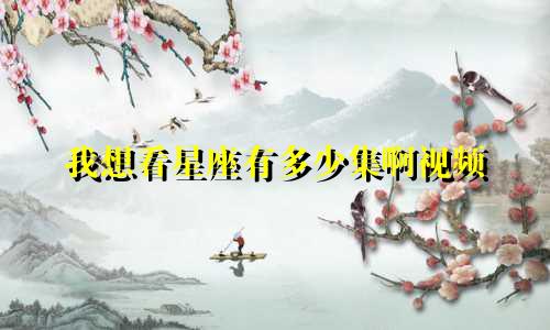 我想看星座有多少集啊视频